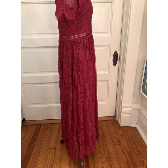 NWT Blencot  Maxi Dress Red Maroon‎ Lace Sz Small boho prairie cottagecore - Picture 12 of 14